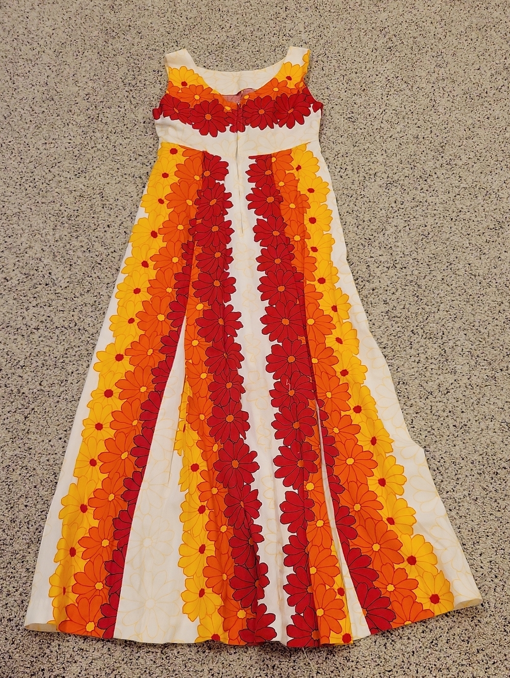 Vintage Ui-Maikai 1960 Mod Maxi Empire Hawaiian Dress Cotton Small - Picture 2 of 10